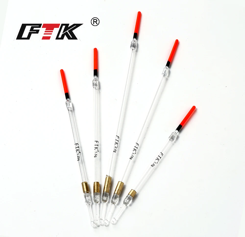 ФТК fishingfloat 10 шт./лот нейлон Пластик поплавок 1,0g/1,25g/1,5g/1,75g/2,0g с украшением в виде кристаллов Пластик Рыболовные Поплавки трубки Набор рыболовные снасти