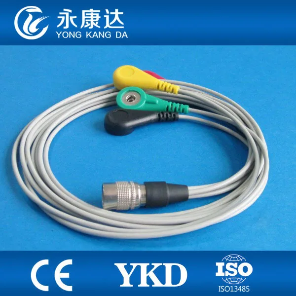 PI Holter 4 lead ECG leadwire set IEC DIN3.85&gt snap|holter|setholter ecg |