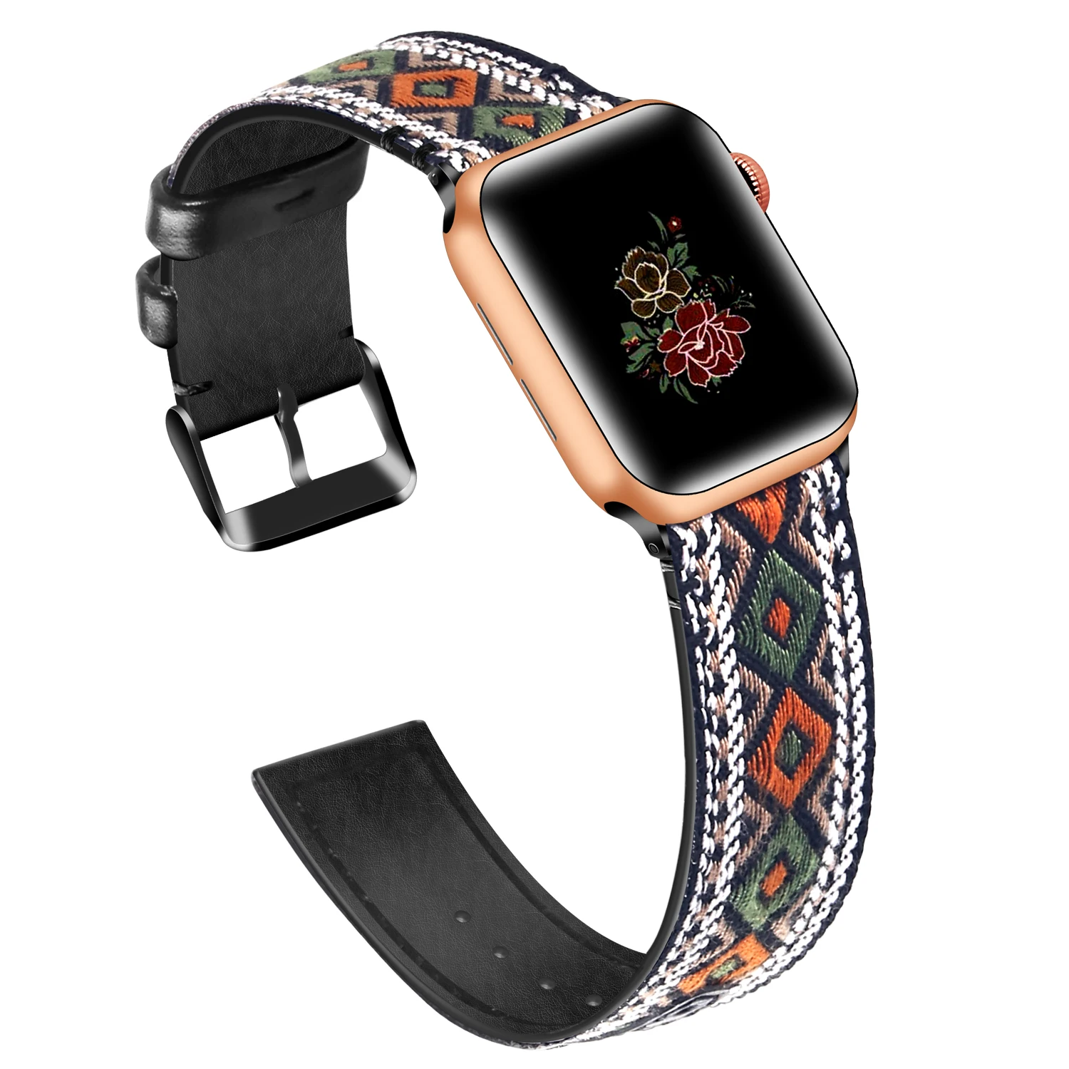 Ремешок Плетеный ручной работы для Apple Watch кожаный и нейлоновый мужской браслет