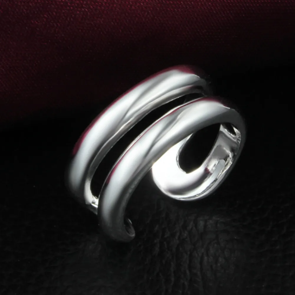 Популярные кольца с двойным открыванием в стиле панк креативные серебряные
