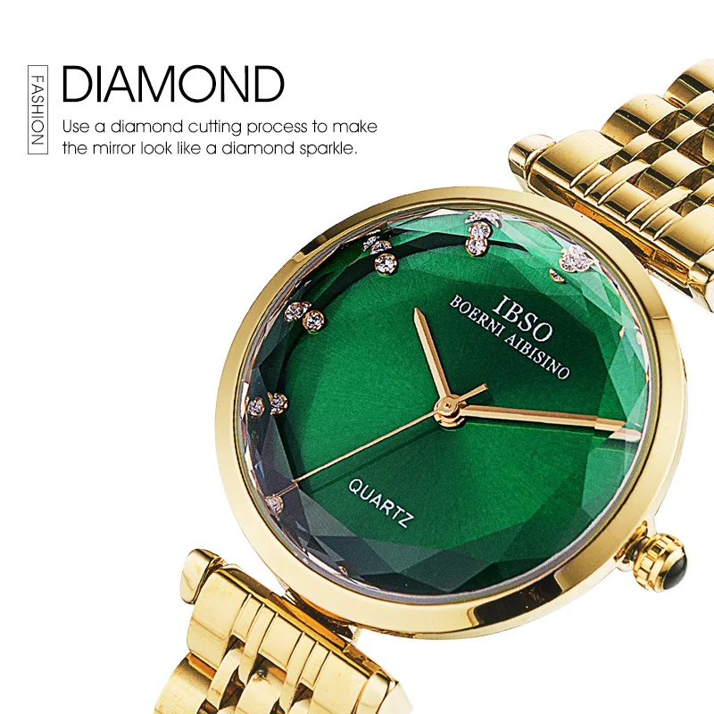 IBSO Часы из нержавейки Для женщин брендовые роскошные золотые часы Reloj Mujer Модные