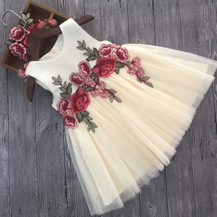 Брендовое платье для девочек кружевные платья с цветочным рисунком детское