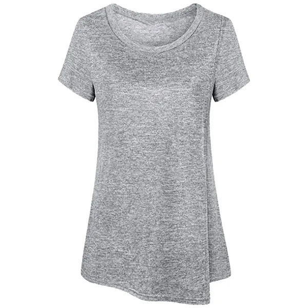 Gray Vetement femme, женские топы для беременных, топы для кормящих, топ с запахом, короткий рукав, многослойная блузка, футболка, ropa de mujer# cx - Цвет: Gray