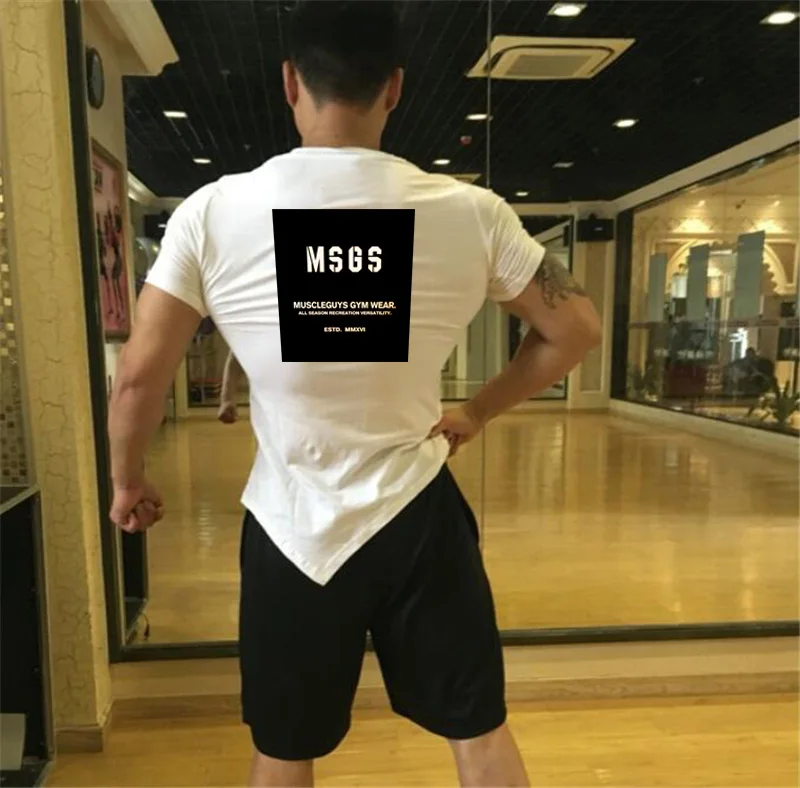 Тренажеры торговой марки Muscleguys одежда фитнес футболка Бодибилдинг без боли