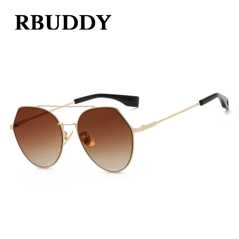 RBUDDY металлическая оправа Модные солнцезащитные очки Женские Круглые