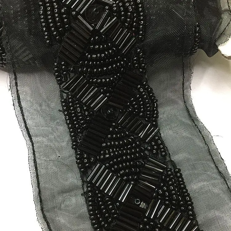 3 ярдов ручной работы расшитые бисером кружева пайетки сетка лента жемчуг