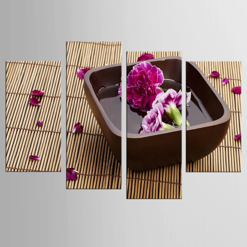 4 панели Красивые Гвоздики букет холст роспись искусство домашнее украшение