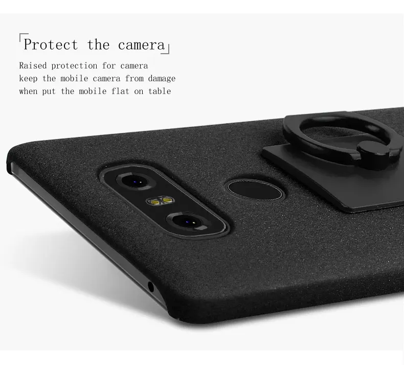 IMAK for LG G6 Case Cover Hard PC Plastic Matte Frosted Stand For Dual H870DS Protective Shield + Ring Holder |
