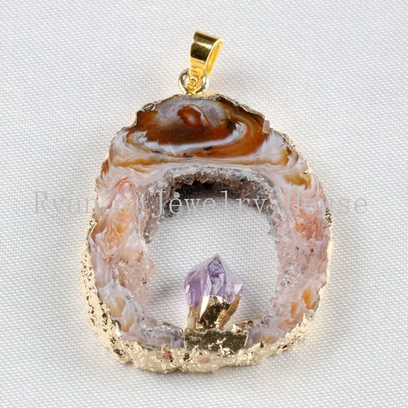 5 шт. золотистая Друза с агатами и аметистами|agate geodes|agate druzydruzy geode agate |