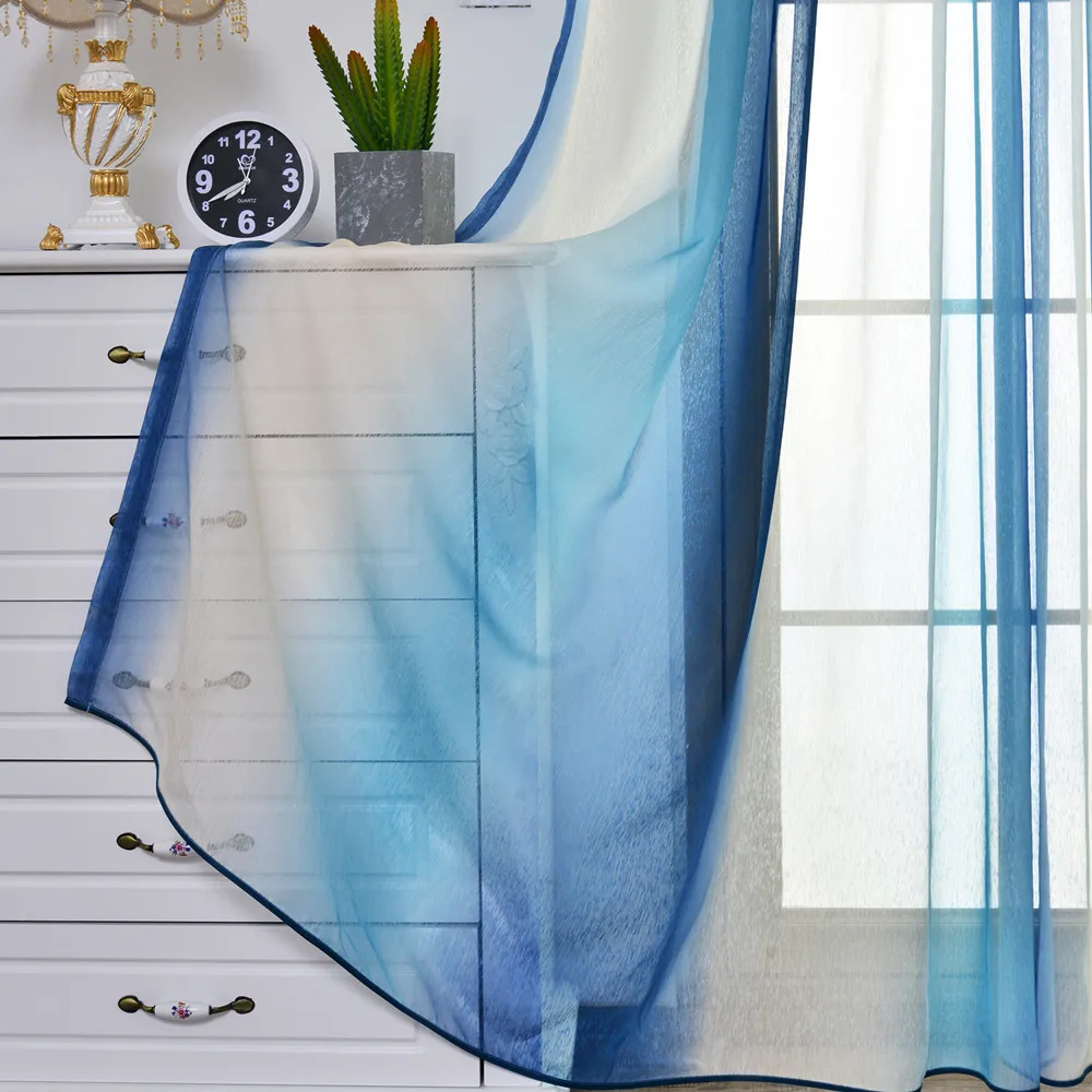 

4 Colors Stripes Morden Curtains for Living Room Bedroom Kitchen Treatment Curtains Tulle Custom Mediterranean Style Home Decor