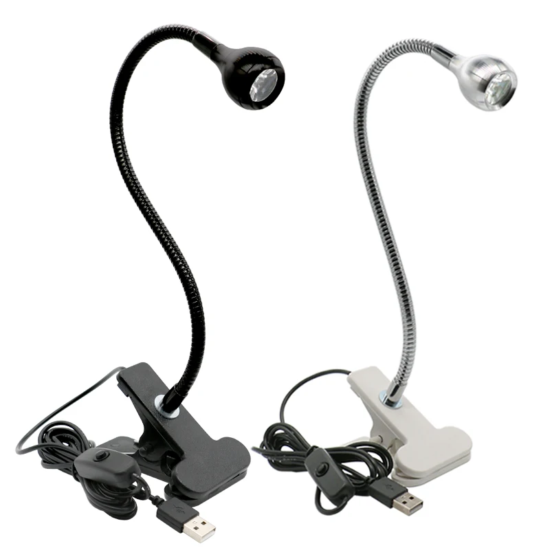 USB светодио дный Гибкая светодиодная настольная лампа с зажимом для ноутбука