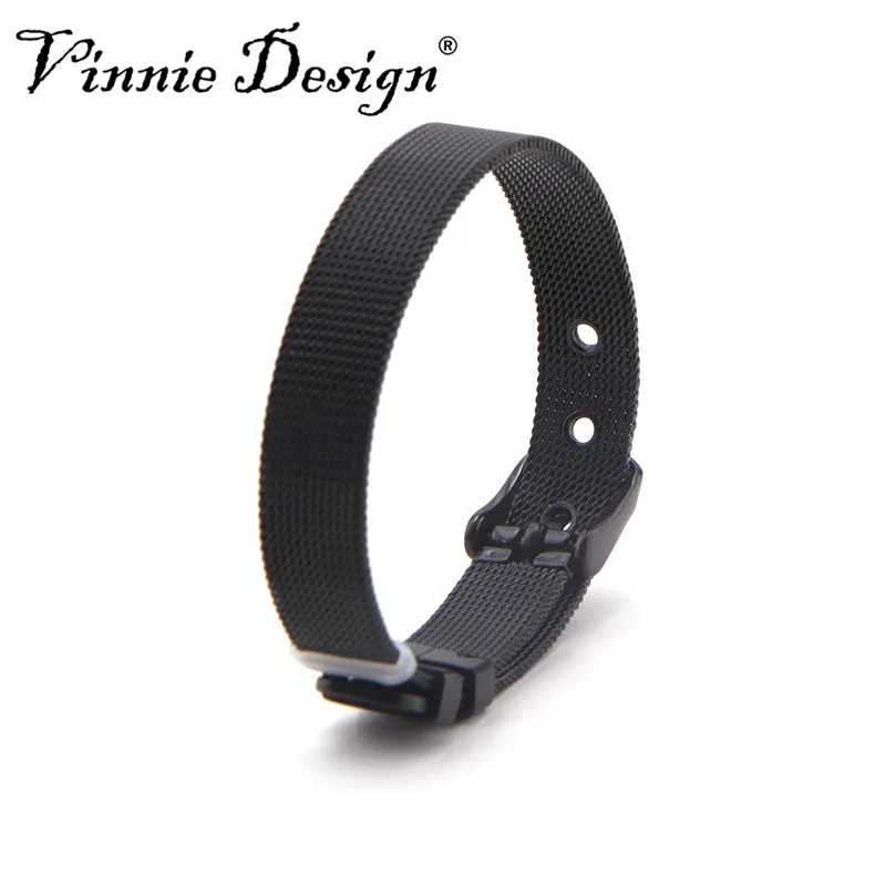 Vinnie Design Новый сетчатый Браслет из нержавеющей стали брендовые скользящие шармы