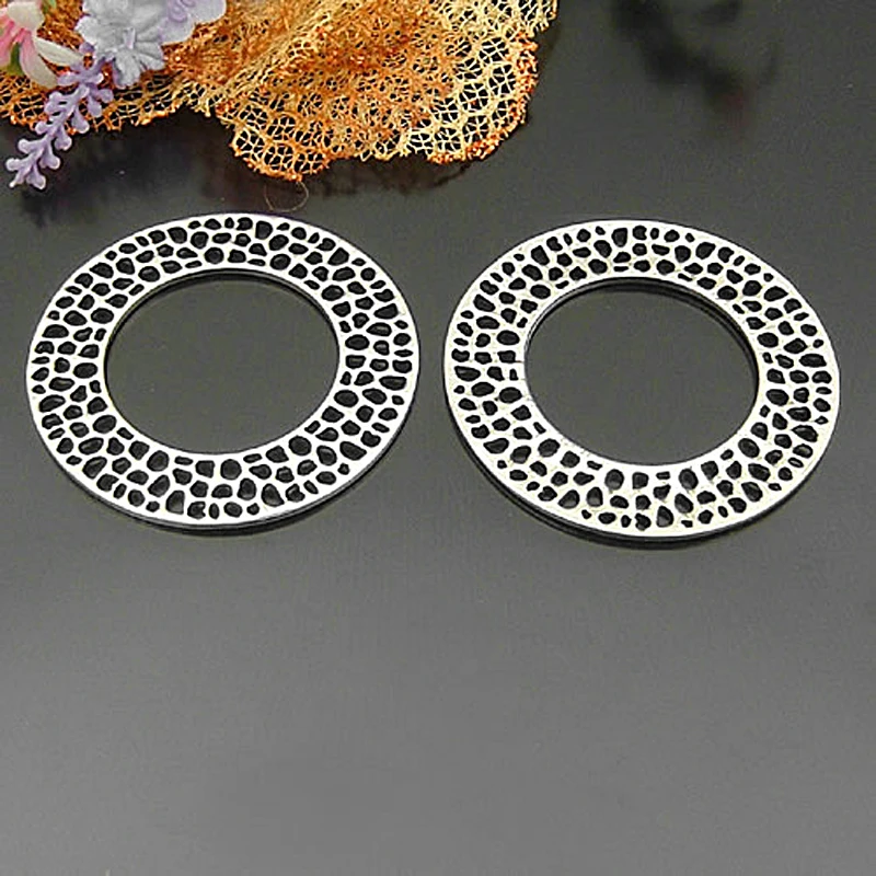 Antique Silver 21960) 10 шт 49 мм античный серебряный цинковый сплав большие круглые подвески Diy ювелирные изделия аксессуары оптом - Окраска металла: Antique Silver