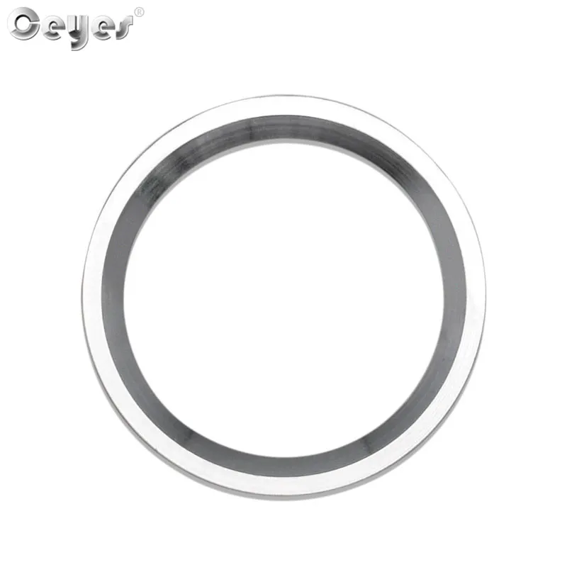 Silver Start Ring Ceyes автомобильный Стайлинг авто двигатель кнопка запуска стоп кольцо чехол для Audi A4 A7 4G8 Q5 8R B8 A5 8T A6 C7 наклейка круг аксессуары - Название цвета: Silver Start Ring