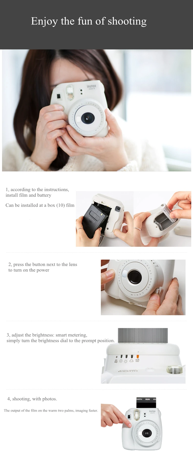 Instax mini9 фотокамера, фотопринтер, фазовый аппарат, mini8 обновление, мини карманный принтер ручной фотопринтер