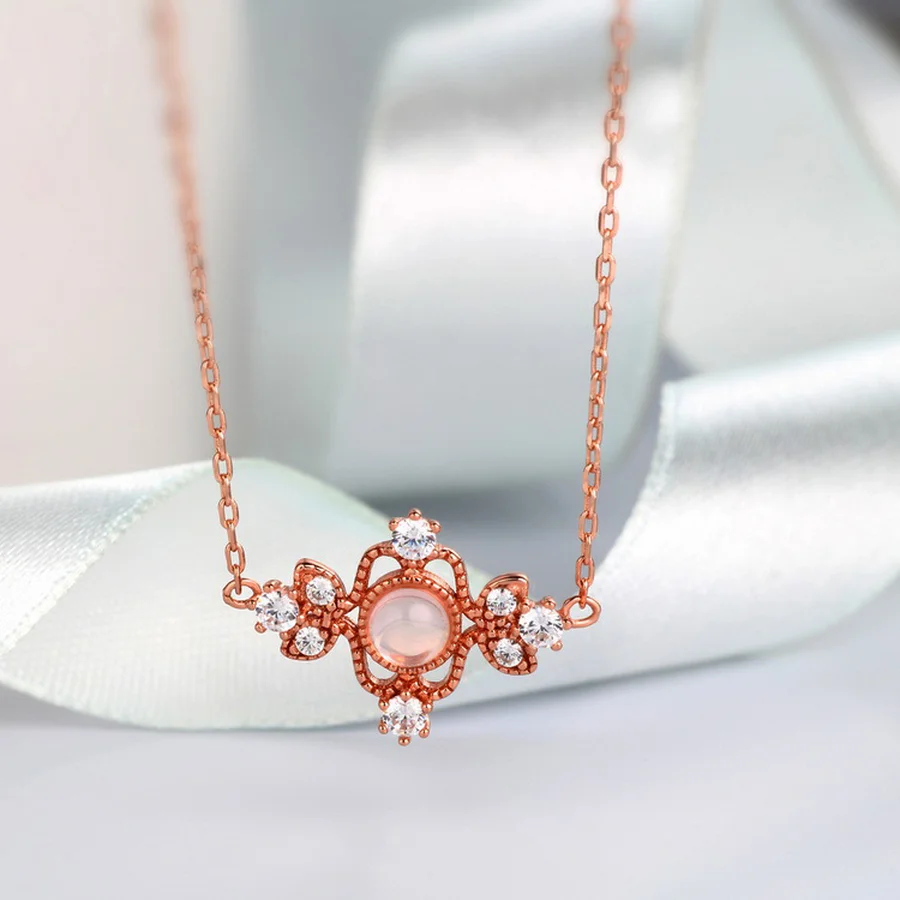 Роскошные ожерелья с подвеской из натурального камня для женщин Стерлинговое