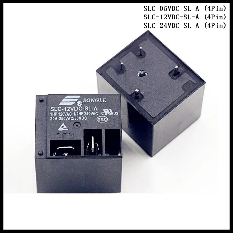 2 шт./лот SONGLE Мощность реле SLC-05VDC-SL-A / SLC-12VDC-SL-A SLC-24VDC-SL-A 4Pin 5 В 12 24 постоянного тока 30A