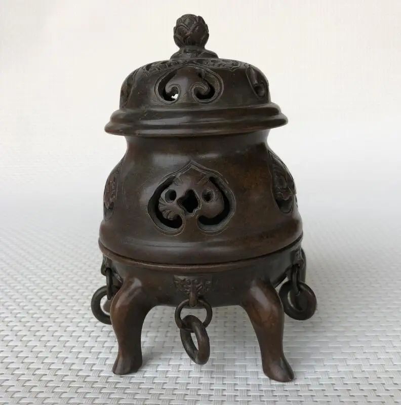Чистая медь император печь Xuande печи пять футов курильница катушки сандалового