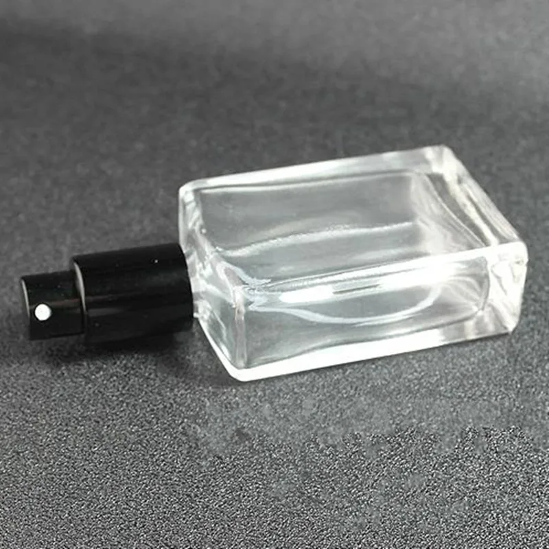 30 мл пустой квадрат прозрачного стекла флаконы для духов с туманом распылитель