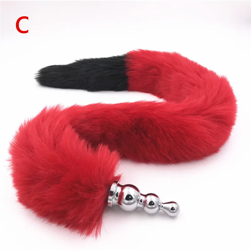 Super Long Anal Plug Fox Tail Dilator Butt Anus Stimulator Stainless Steel Sex Toy for Women H8-5-140F | Красота и здоровье
