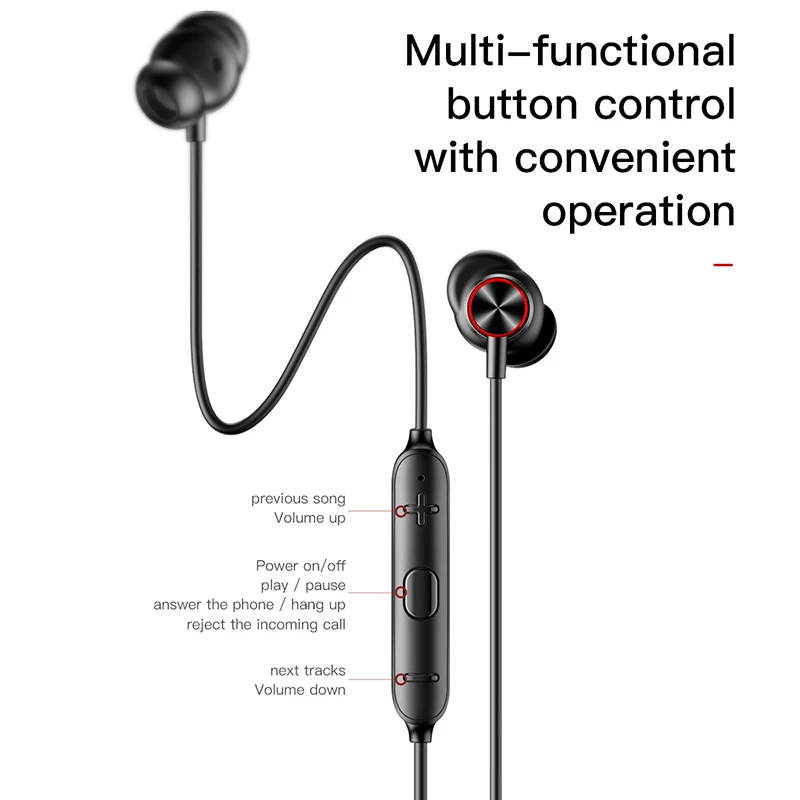 Baseus S12 шейные Bluetooth наушники для телефона Bluetooth 5,0 беспроводные наушники бас гарнитура с микрофоном fone de ouvido