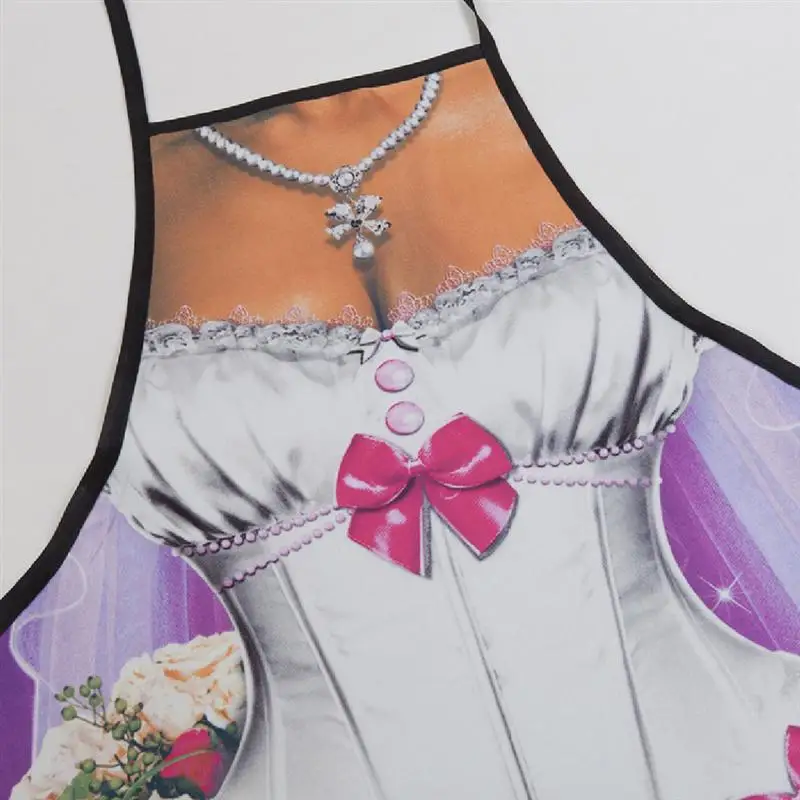 Новинка LUOEM кухонный фартук для готовки милый с принтом невесты приготовления