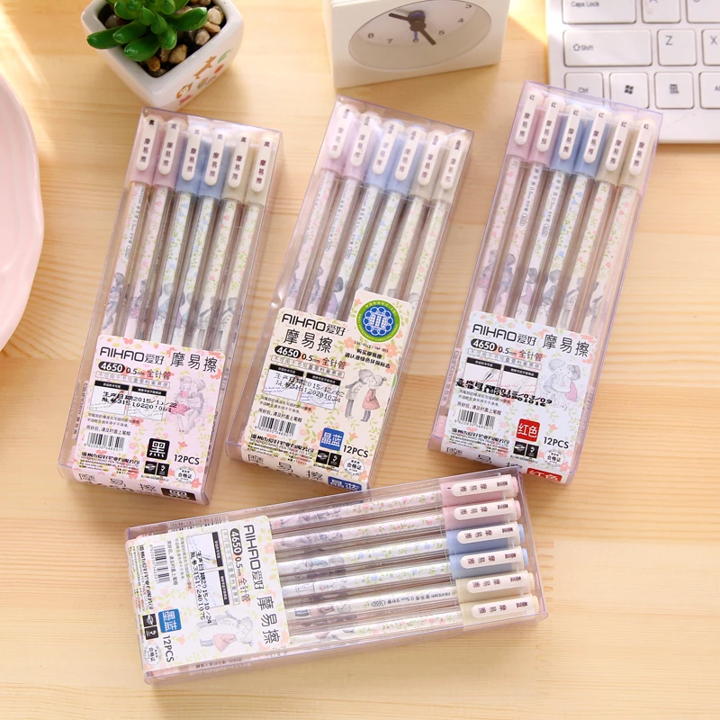 Aihao 4650 0 5 мм стираемая ручка трения стирающая гелевая 12 шт./лот|pen blue|pen pawspen mold |