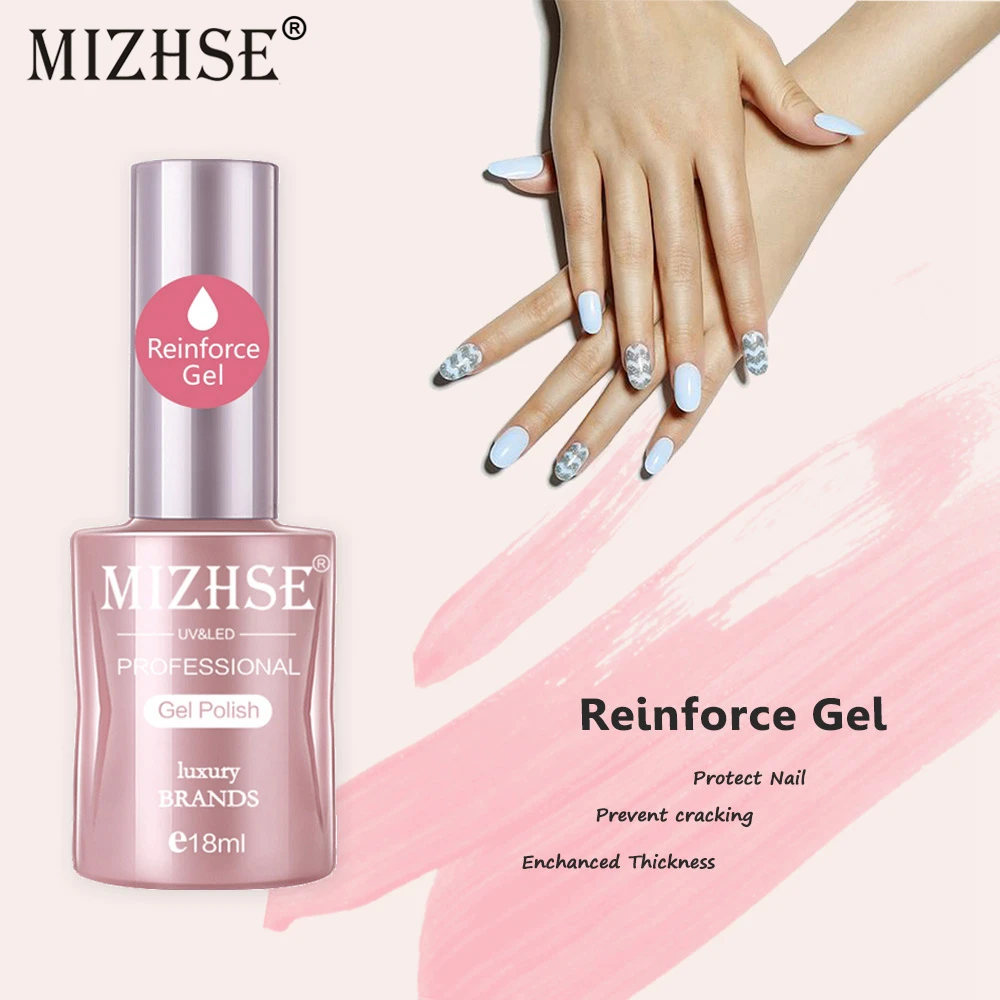 MIZHSE 18 мл укрепляющий Гель-лак УФ/светодиодный Гель-лак для защиты укрепляющий чистый прозрачный цвет сильный клей
