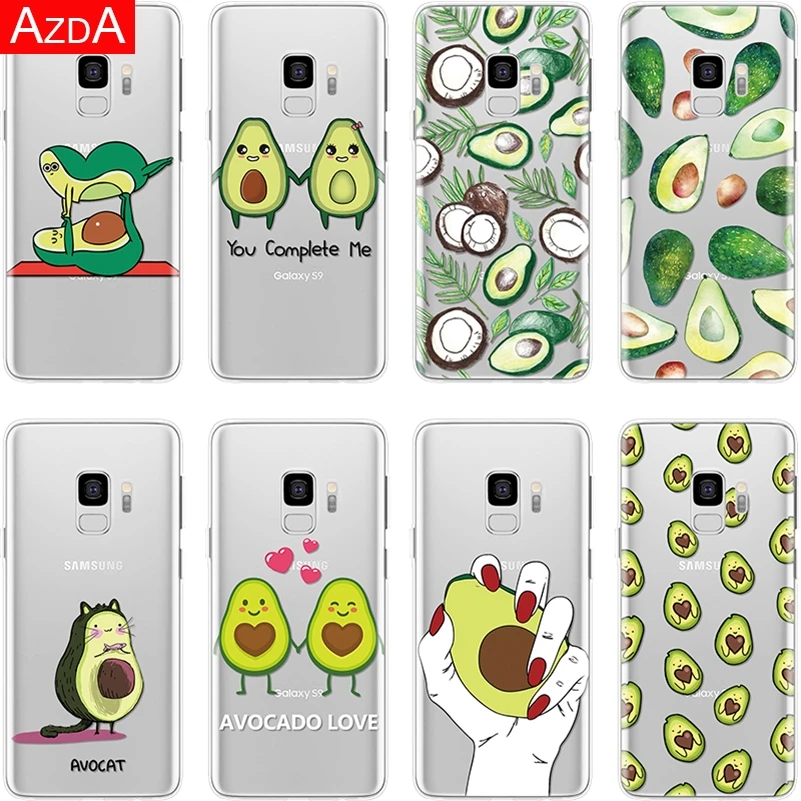 Для samsung Galaxy A10 A20e A30 A40 A50 A70 M10 M20 M30 S7 S8 S9 S10 плюс S10e Note 8 9 J4 J6 плюс A9 A7 ТПУ авокадо чехол