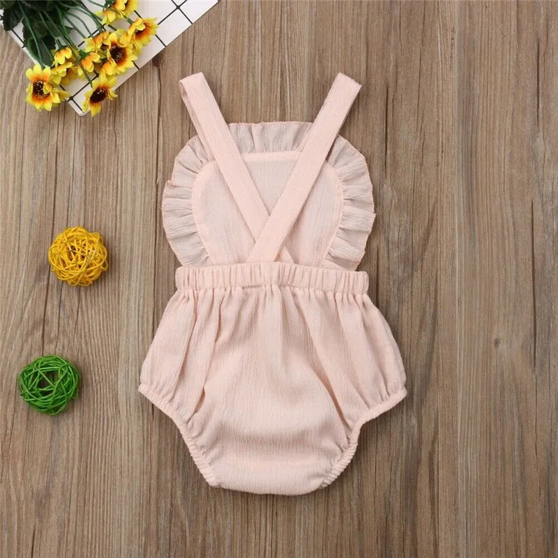 Хлопковый комбинезон для новорожденных девочек Одежда маленьких без рукавов с