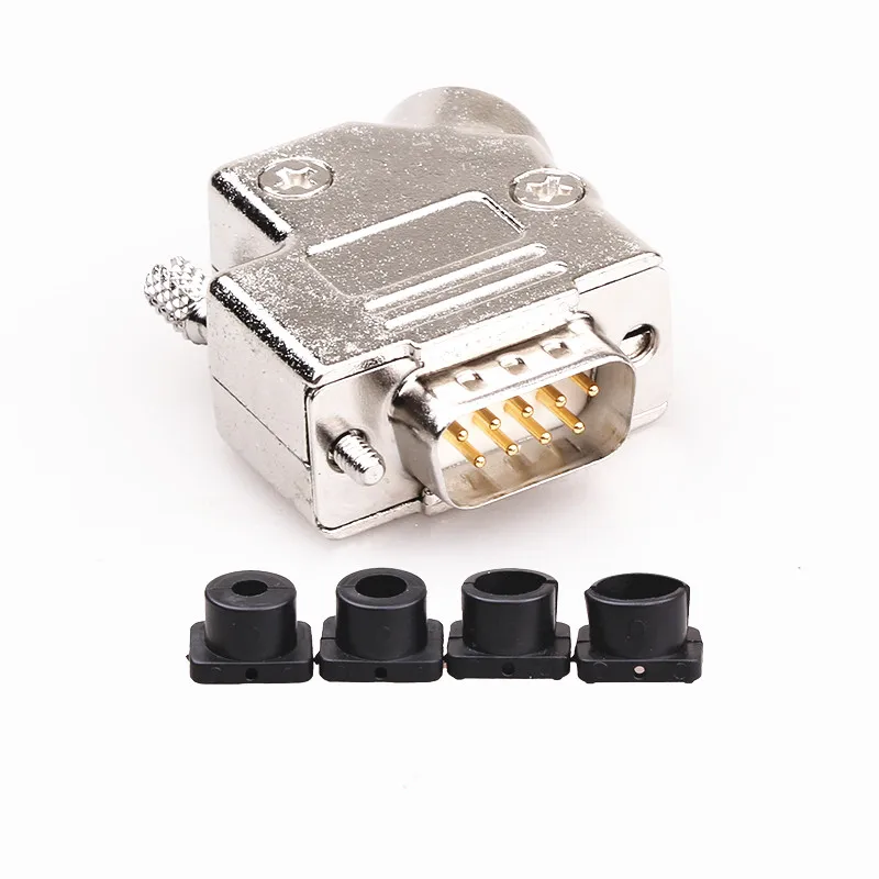 Male White Connectors Разъемы DB9 металлический разъем штекер/гнездо последовательный порт разъем 9 контактный разъем 45 градусов отверстие металлический корпус 45 ° корпус - Цвет: Male White