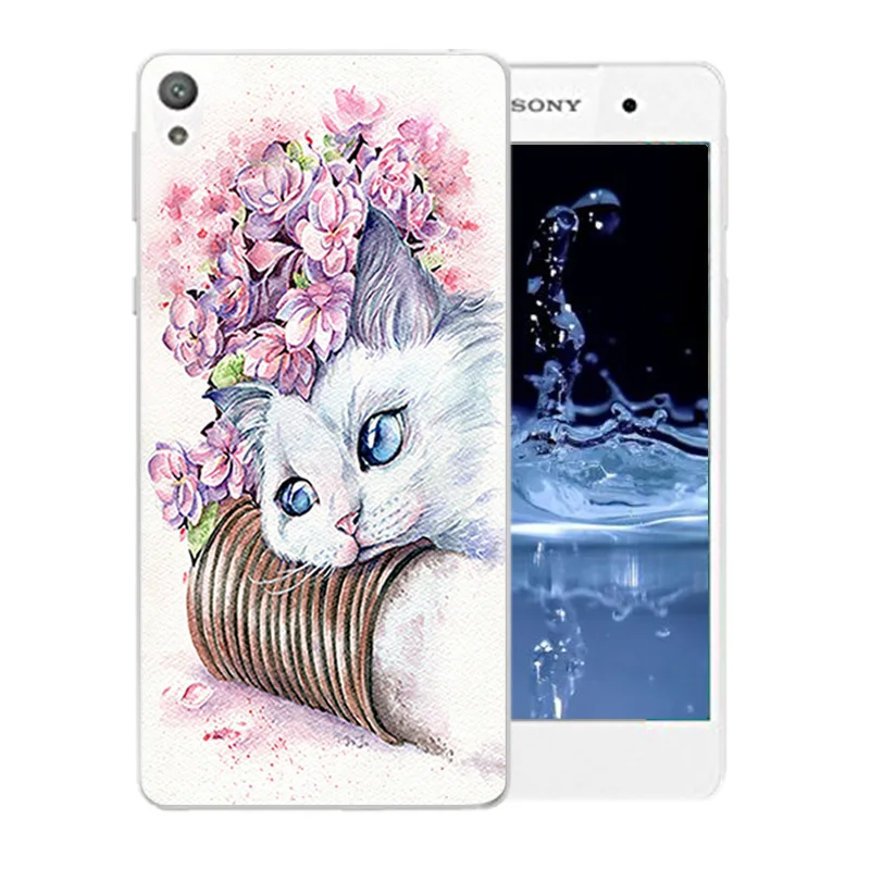 Luck Cat Pattern Soft Silicone Phone Case For Sony Xperia E5 E 5 F3311 F3313 TPU Matte Gel Cover Coque |