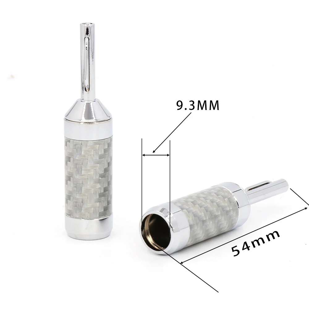 

Preffair Hi-end loudspeaker cable Banana Jack High Quality Carbon Fiber Rhodium Plated Speaker Cable connetor Plug