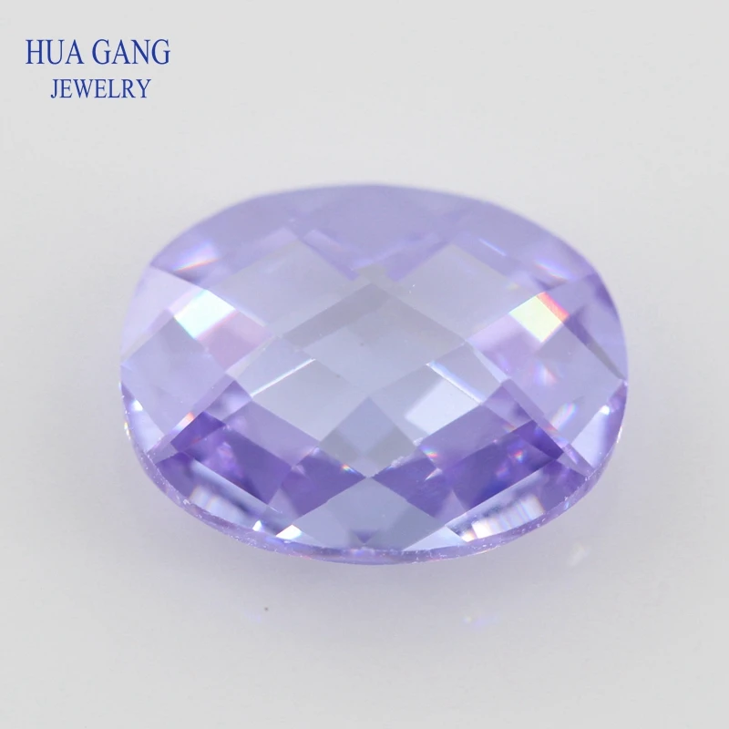 

Lavender CZ Stone Oval Shape Double Checkerboard Synthetic Gems Cubic Zirconia For Jewelry Size 3x5~13x18mm Free Shipping