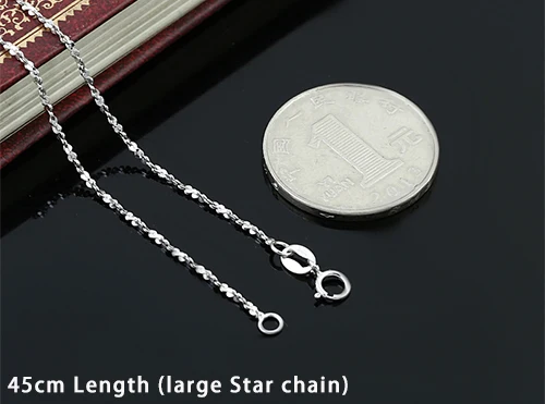 45cm Length Модная 1 мм Толстая коробка, волнистое ожерелье, подвеска, серебро 925 пробы, для мужчин и женщин, лучшая цепочка "друг", ожерелье, ювелирное изделие N42 - Цвет камня: 45cm Length