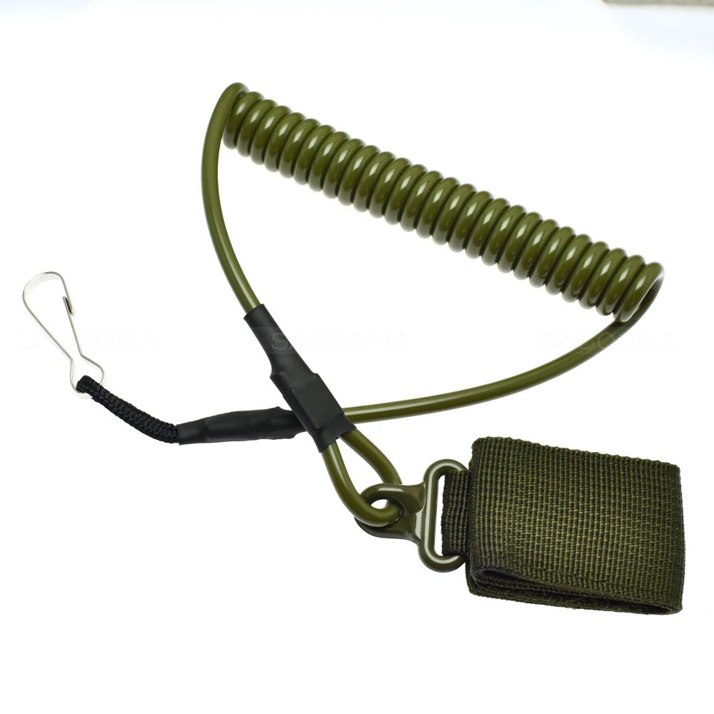 

1pcs Tactical Pistol Lanyard Sling Elastic Handgun Secure Spring Retention Rope Sling
