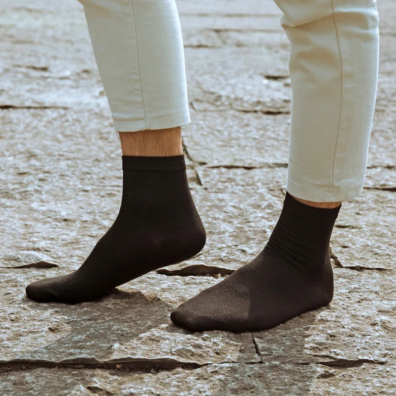 

3pairs Brand New High Quality Men Cotton And Bamboo Fiber Socks Casual Anti-Bacterial Deodorant Autumn Winter Men's Sock
