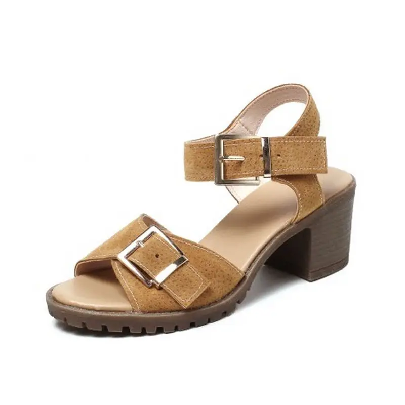 FITWEE/Размеры 33-42 Туфли-гладиаторы женские босоножки на толстом каблуке женская