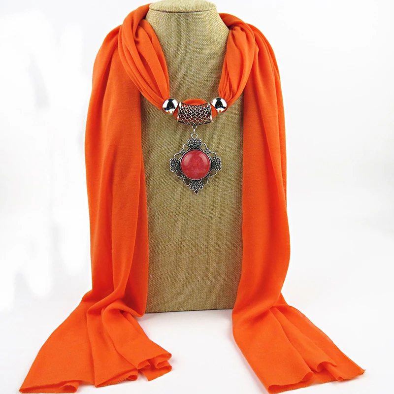 RUNMEIFA Новый кулон шарф ожерелье драгоценный камень ожерелья для женщин хлопковые