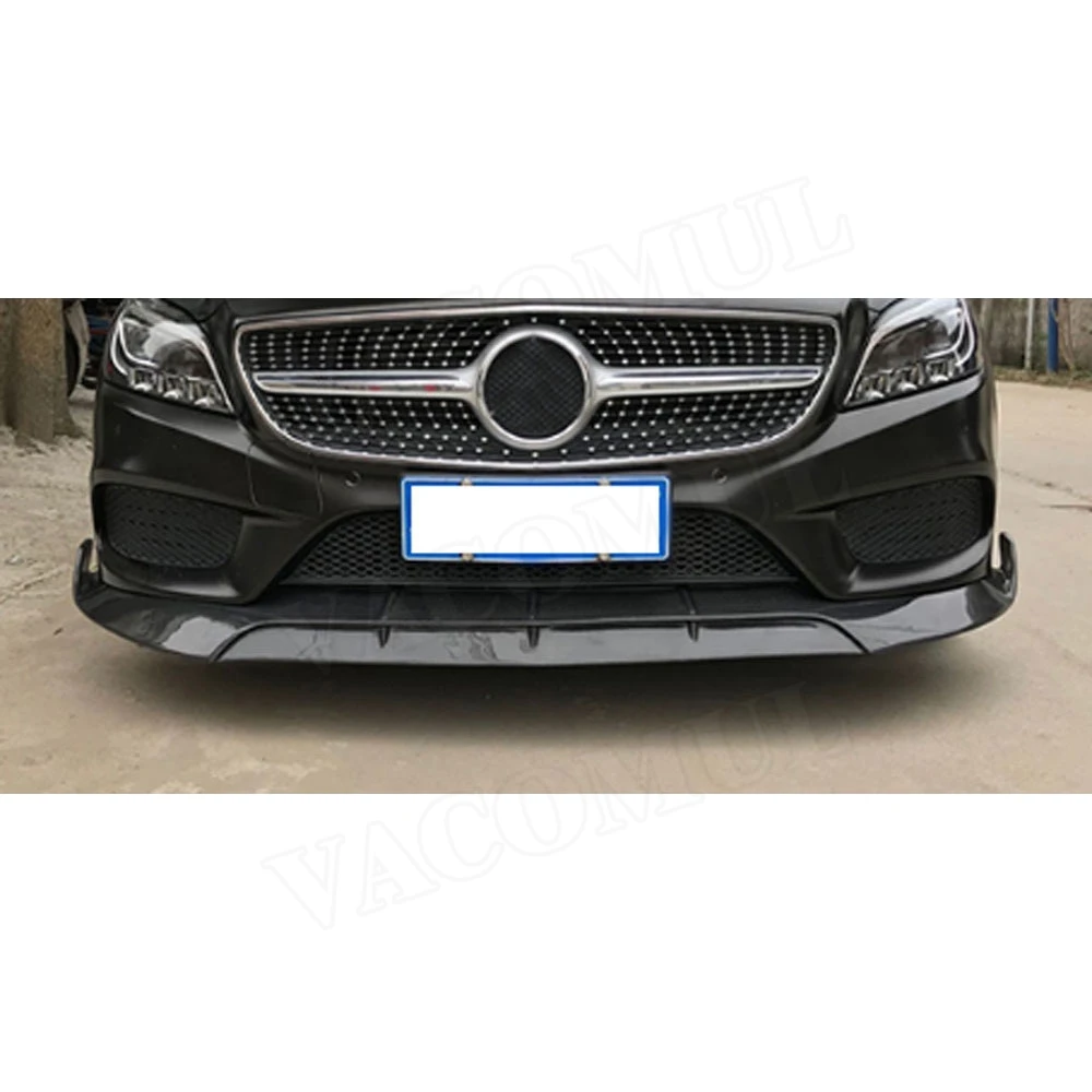 CLS класс углеродное волокно и FRP Неокрашенный передний спойлер для Mercedes Benz W218 CLS550 CLS400 2012- B Стиль защита Бампера