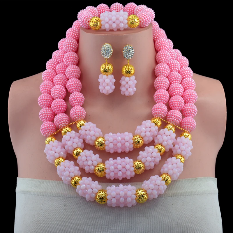 2017 хит белый Африканский комплект ювелирных изделий нигерийские Свадебные бусы