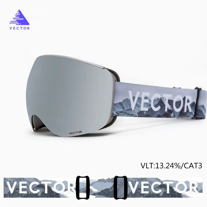 Silver Lens Adult Famliy, мужские, женские, детские спортивные снежные очки, анти-туман, магнитные очки для катания на лыжах, UV400, для родителя и ребенка, лыжные очки - Цвет: Silver Lens Adult