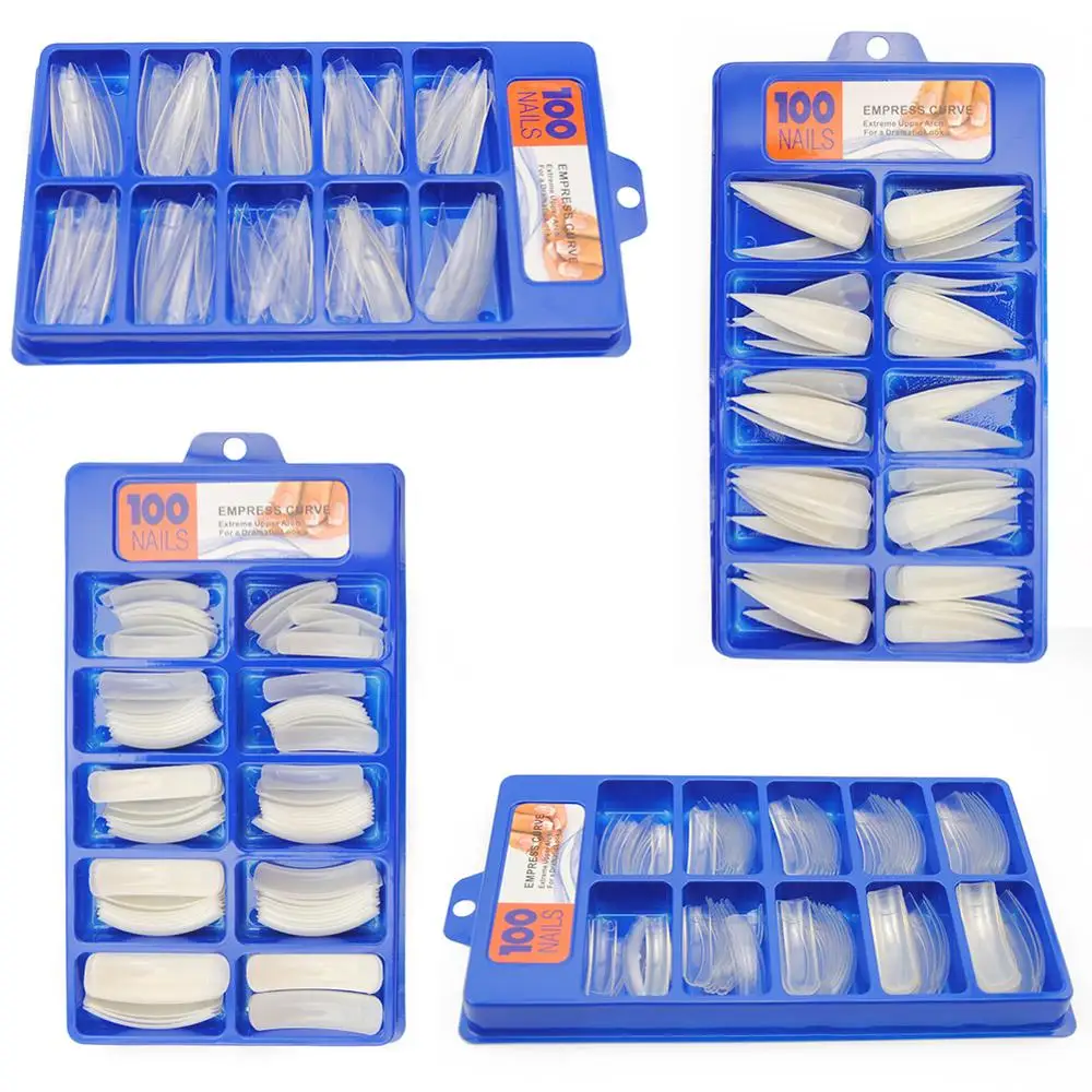 100 шт./кор. искусственные накладные акриловые ногти полностью покрытые