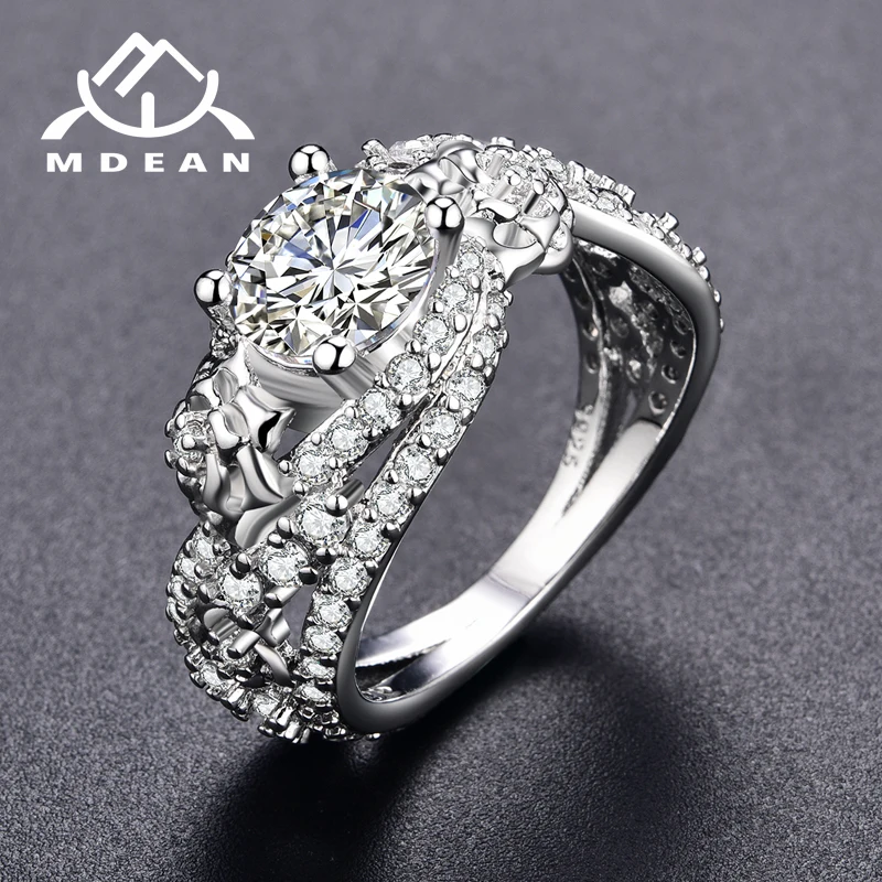 Женское Обручальное Кольцо MDEAN белое золото ювелирное изделие из фианита AAA