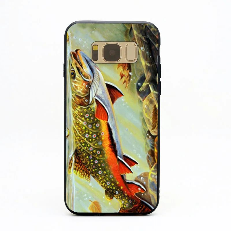 Карп Рыба рыболовные кормления форели Панель живопись для samsung Galaxy S5 S6 S7 S8 S9 плюс +