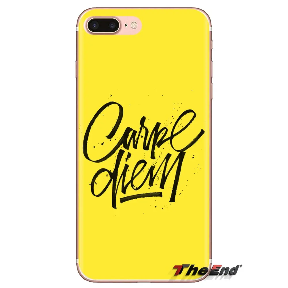 Черно-белый чехол из термополиуретана Carpe Diem Art Quote для Huawei Nova 2 3 2i 3i Y6 Y7 Y9 Prime Pro GR3 GR5