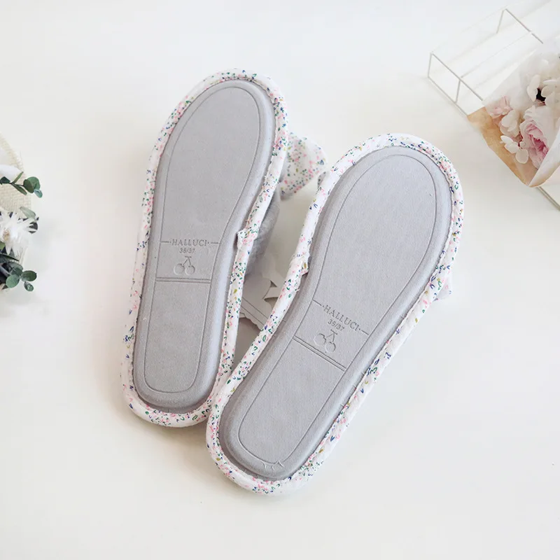 Новинка Сезон весна-лето Женские шлепанцы Хлопковая домашняя обувь для спальни |