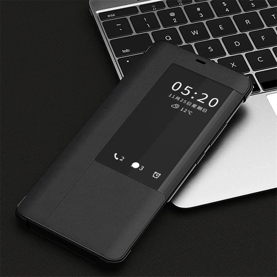 Black Чехол для huawei mate 20 mate 20x mate 20 Pro View Smart чехол из искусственной кожи откидной Чехол для huawei mate 20 Розничная коробка - Цвет: Black