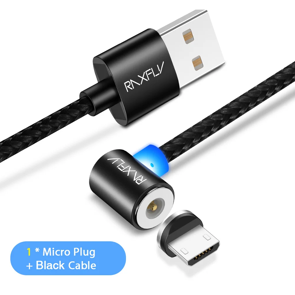 1 Plug Black Cable RAXFLY Магнитная Зарядное устройство для Xiaomi Redmi Note 5 4 4X Магнитная Micro USB кабель для samsung S7 S6 магнит края кабель зарядки провод магнитная зарядка провод для зарядки магнитная зарядка хайоми редми ноут5 - Цвет: 1 Plug Black Cable