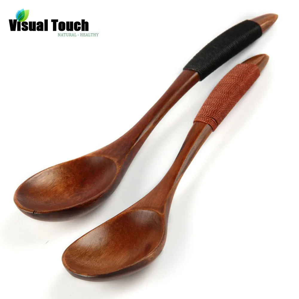 Визуальный сенсорный деревянные ложки китайский кофе смешивания суп ковш посуда